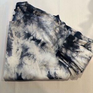 J. Crew Men's Dark Blue and White Tie-Dye Crewneck Sweater